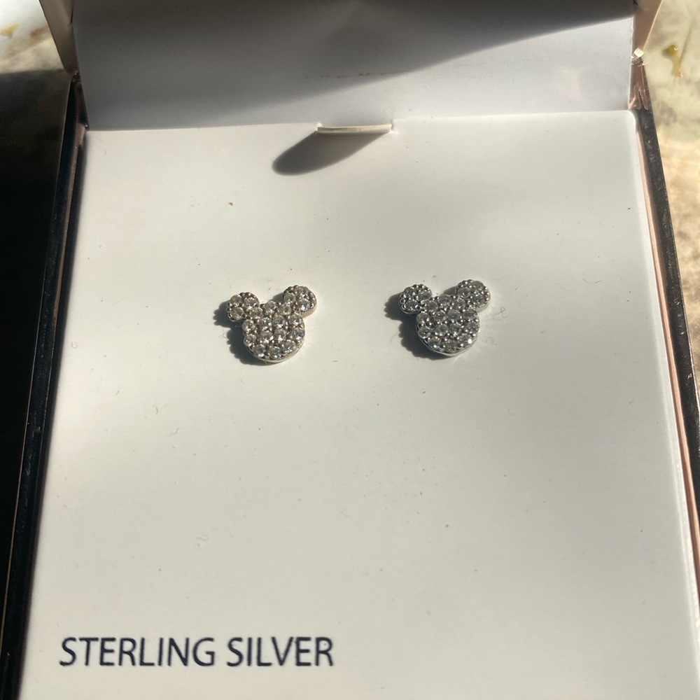 925 CZ Mickey Mouse stud Earrings